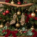 Glass shoe ornament with leopard print Christmas tree decoration 13cm 2pcs | Floristik24.co.uk