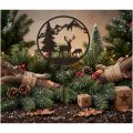 Metal Garden Stake with Deer and Pine Tree Design, 100cm Height | Floristik24.co.uk
