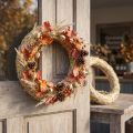 Floristry straw wreath for creative door wreaths and seasonal decoration 25/4cm 2pcs | Floristik24.co.uk