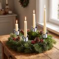 Candle holder crown silver Ø3cm H12.5cm 4 pcs | Floristik24.co.uk