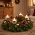 Tealight holder for sticking Advent wreath silver Ø4cm 8 pcs | Floristik24.co.uk