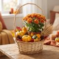 Gift basket approx. 30cm x 23cm, light-colored | Floristik24.co.uk