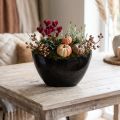 Decorative Bowl Black Oval Plant Boat 24x9.5cmx14.5cm | Floristik24.co.uk