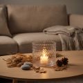 Lantern glass, tealight holder glass, candle glass Ø11.5cm H9.5cm | Floristik24.co.uk