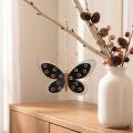 Wall Art Butterfly Deco Black White Gold Metal 15cm | Floristik24.co.uk