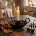 Candlestick black Candlestick metal table decoration Ø9.5cm H3cm | Floristik24.co.uk