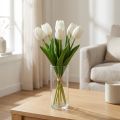 White Tulips Decoration Real Touch Artificial Flowers Spring 49cm 5 Pcs | Floristik24.co.uk