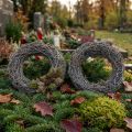 Branch wreath Ø25cm White 2-piece set Memorial wreath Table decoration Door wreath Advent wreath | Floristik24.co.uk