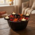 Decorative metal bowl in black – Gugelhupf design, 26 cm – Stylish tealight holder for a cozy ambience | Floristik24.co.uk
