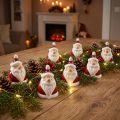 Ceramic Santa Claus figure, red and white, 6.4 cm – Festive Christmas decoration – 6 pieces | Floristik24.co.uk