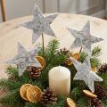 Birch stars on wire stars birch bark white 6cm 24 pcs | Floristik24.co.uk