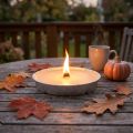 Outdoor Candle in Aluminium Tin, Cream, Ø17cm | Floristik24.co.uk