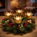 Tea light holder crown gold Ø4.8cm 4pcs | Floristik24.co.uk