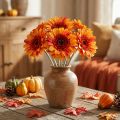 Artificial gerbera flower, artificial flower orange Ø11cm 50cm | Floristik24.co.uk