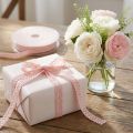 Decorative ribbon with crochet lace pink W9mm L20m | Floristik24.co.uk