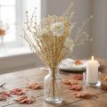 Artificial bouquet of asters and baby's breath in beige and white, perfect for wedding decorations and autumn arrangements, 43cm | Floristik24.co.uk