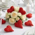 Sisal hearts red, decoration for wedding, natural sisal fibers, Valentine's Day H7.5-9cm 16 pcs | Floristik24.co.uk