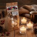 Scented candles, tea lights red berries, scented tea lights, wax candles Ø3.8cm H2.3cm white 18 pcs | Floristik24.co.uk