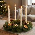 Rustic Candles Taper Candles Solid Colored White 350/28mm 4 Pcs | Floristik24.co.uk