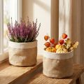 Planter jute fabric basket utensil natural Ø21cm H19cm 3pcs | Floristik24.co.uk