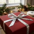 Christmas ribbon Merry Christmas Ribbon Silver White 10mm 20m | Floristik24.co.uk