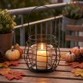 Garden lantern with handle black glass Ø17cm H15cm | Floristik24.co.uk