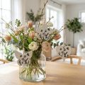 Decorative hanger heart flower butterfly white natural 9cm 3pcs | Floristik24.co.uk