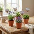 Flower pin heart lilac country style 7×0.5×7cm 12pcs | Floristik24.co.uk