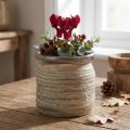 Ceramic Pot Planter Decorative Vase Metallic Grey Brown 14×14cm | Floristik24.co.uk