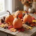 Decorative pumpkin for decoration orange yellow Ø9cm 4 pcs | Floristik24.co.uk