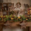 Decorative stars for hanging pine pine stars natural 15cm 4 pcs | Floristik24.co.uk