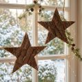 Decorative stars for hanging made of pine bark Pine stars 20cm 3 pcs | Floristik24.co.uk