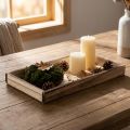 Rectangular Wooden Tray Set for Decoration and Organization – 30cm, Natural, 4-Piece | Floristik24.co.uk