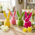 Easter bunny decorative figure with pearl necklace, perfect for living room or bedroom, 13cm, 4 pieces | Floristik24.co.uk