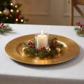 Plastic plate Ø33cm gold with gold leaf effect | Floristik24.co.uk