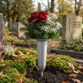 Grave vase silver 28.5cm | Floristik24.co.uk