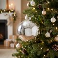 Christmas ball plastic small Ø14cm silver | Floristik24.co.uk
