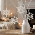 Snowflakes Decoration White Glitter Ice Crystals 10cm 12 pcs | Floristik24.co.uk