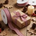Gift ribbon checked Bordeaux 8mm-25mm 20m | Floristik24.co.uk