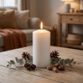 PURE pillar candle 130/70 natural wax candle with rapeseed wax candle decoration | Floristik24.co.uk