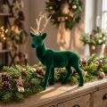 Deer standing deco figure green gold table decoration advent 27cm | Floristik24.co.uk