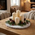 Decorative wooden disc with bark white coaster plywood Ø20cm | Floristik24.co.uk