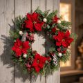Artificial Poinsettia Red Silk Flowers Decoration 6 pcs in bunch | Floristik24.co.uk