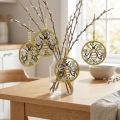 Bee to hang up wooden spring decoration pendant Ø12cm 4pcs | Floristik24.co.uk