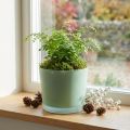 Glass flower pot green planter glass tub Ø14.5cm H12.5cm | Floristik24.co.uk