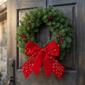 Red bow Christmas stars decorative bow outdoor 21cm 2pcs | Floristik24.co.uk