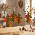 Autumn decorative pendant wood leaves oak leaf 17cm 6pcs | Floristik24.co.uk