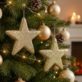 Christmas decoration star pendant golden glitter 18.5cm 4pcs | Floristik24.co.uk