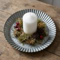 Decorative plate zinc plate metal plate anthracite gold Ø17cm | Floristik24.co.uk