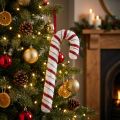 Deco Candy Cane Christmas Red White Striped H34cm | Floristik24.co.uk